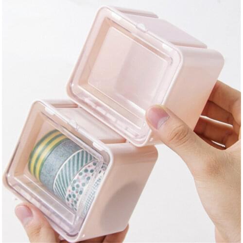 1pc Washi Tape Organizer Desktop Storage Basket Masking Tape Dispenser Sundries Storage Case Sundries Holder Box Office Supplies