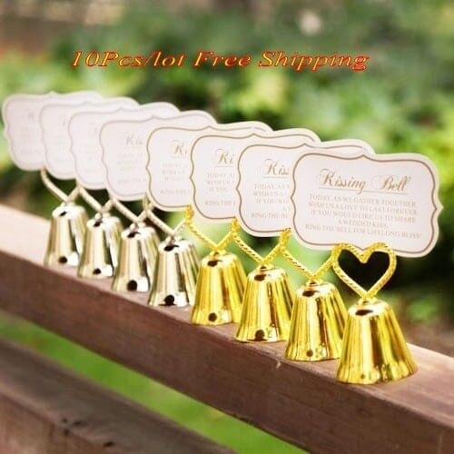 10Pcs/lot Wedding table Decoration gift of Kissing Bell Photo Holder Love Card holder For wedding and Bridal Shower Party Favors