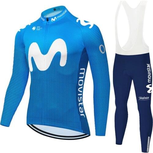 2020 team cycling jersey long sleeve movistar equipacion ciclismo hombre summer spring quick dry Outdoor 20D Riding Bike clothes