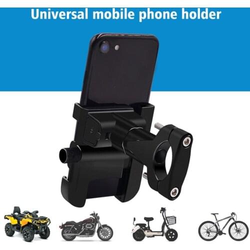 2in1 Aluminum Alloy Motorcycle Handle Mobile Phone Holder With Switch 12V Fast Charging Cycling Navigator Fixing Frame