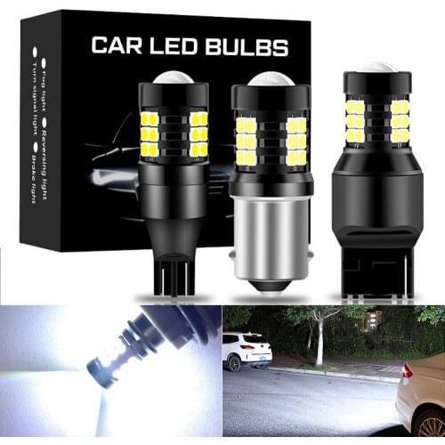 2X P21W led 1156 T20 W21/5W 7443 P21/5W 1500LM W21W Car Bulb 7440 BA15S BAY15D PY21W Auto DRL Light White 1157 LED Brake Light