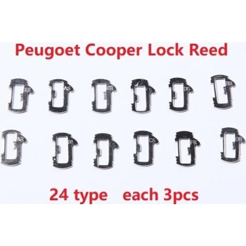 36pcs) 12 Type Good Quality For Peugeot Auto Car Key Lock Repair accessories Car Lock Reed Lock Plate For Peugeot Citroen