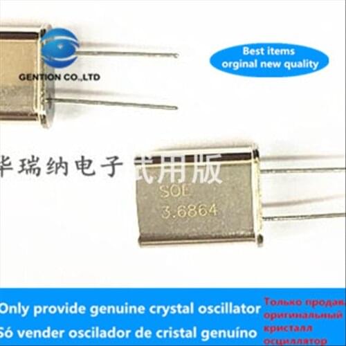 50pcs 100% orginal new inline passive crystal HC-49U 49U DIP-2 3.6864M 3.6864MHZ low frequency