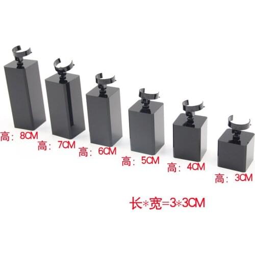 6 pieces / set, acrylic ring display stand, ring support, transparent black square column jewelry display stand