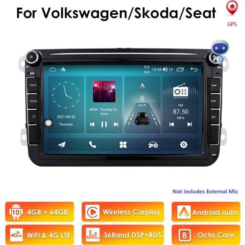 8 inch 2 din Android 10 Car DVD GPS for VW Passat B6 CC Tiguan Touran Caddy Skoda Octavia Polo Golf 5 Jetta Sharan Yeti RAM 4GB