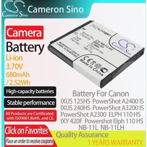CameronSino Battery for Canon IXUS 125HS PowerShot A2300 IXY 420F IXUS 125 HS ELPH 110 HS fits Canon NB-11LH camera battery