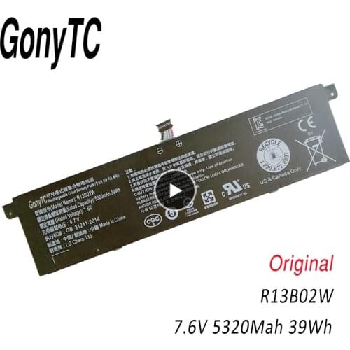 R13B02W New R13B01W Laptop Battery For Xiaomi Mi Air 13.3" Series Tablet PC 39WH 7.6V 5320mAh