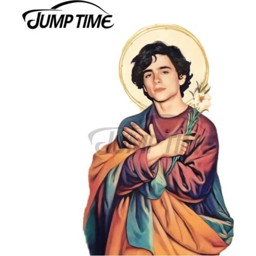 JumpTime 13 x 6.8cm Timothee Chalamet SaintGod Sticker Car Stickers DIY 3D Vinyl Car Styling Decoration Bumper Window VAN Decal