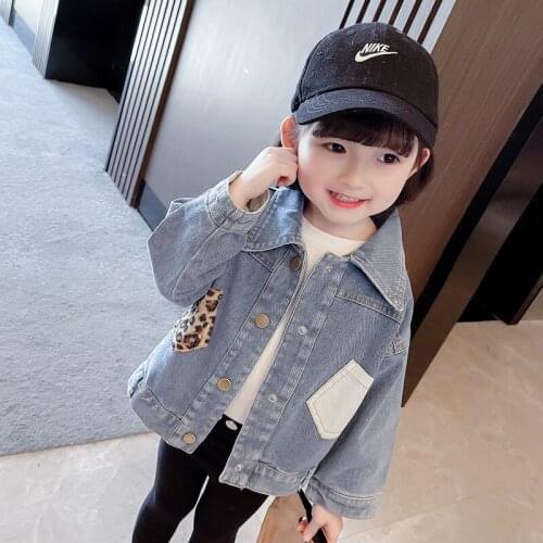 Girls Babys Kids Coat Jacket Jean Outwear 2021 Leopard Spring Autumn Overcoat Top Sport Princess Toddler Childrens Clothing