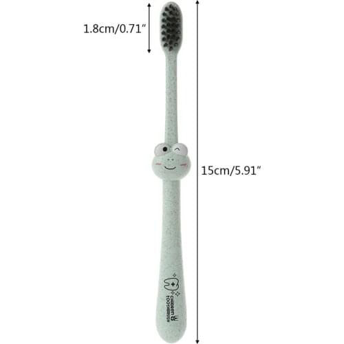 Baby Toothbrush Natural Wheat Straw Cartoon Toddler Kid Newborn Dental Oral Care