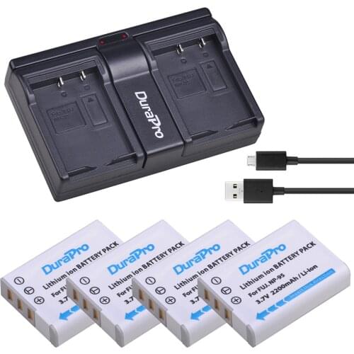 4pc NP-95 NP 95 NP95 Rechargeable Camera Battery +Dual Charger For FUJIFILM F30 F31 F30fd F31fd 3D W1 X100T X100S X100 X-S1 3DW1