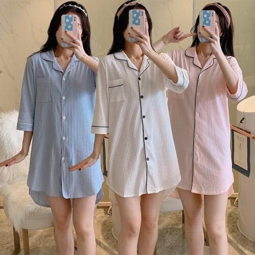 2021 Hot Summer 100% Cotton Sexy Mini Dress Nightgowns for Women Short Sleeve Sleepwear Home Dress Night Gowns Nightdress Nighty