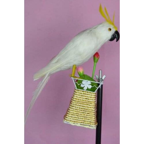 Simulation white parrot toy polyethylene & furs parrot doll gift about 40cm 1595