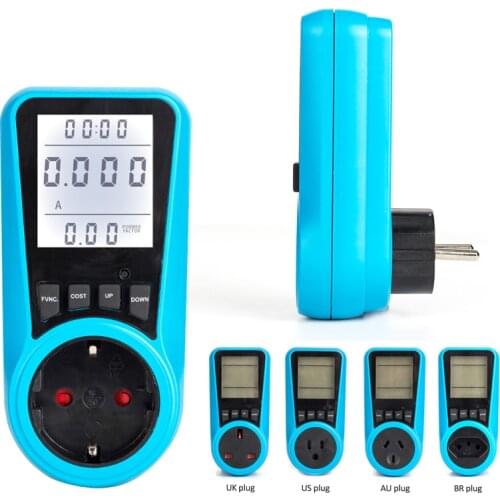 EU US UK BR AU Plug Intelligent AC Power Meter Power Consumption Watt Energy Meter AC230VAC120V Electricity Analyzer Monitor