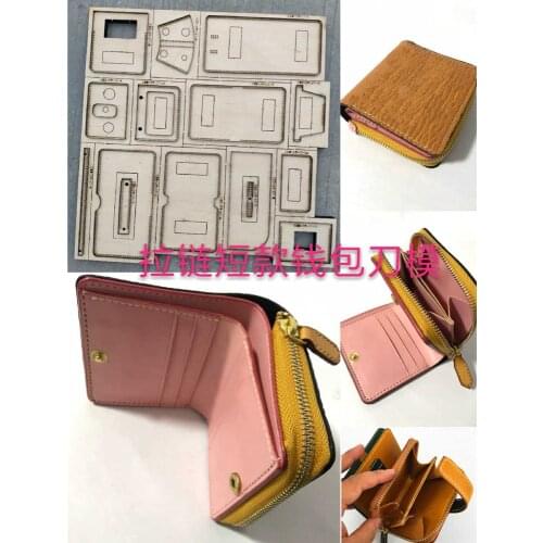 Leather craft template zipper folded wallet card holder die cutting knife mould leather hole punches tool set deri el aletleri