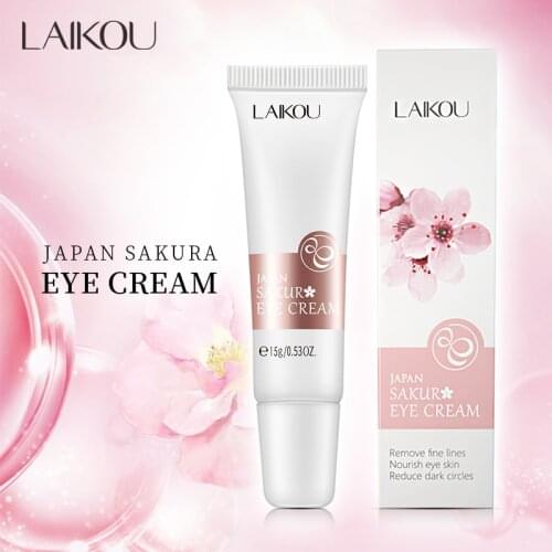 LAIKOU Sakura Eye Cream Anti-Aging Wrinkle Hydrate Dry Skin Serum Remover Dark Circles Eye Care Against Puffiness and Bags
