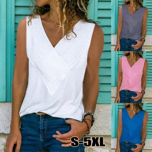 2021 Summer European and American Slimming Splicing V-neck Vest Solid Color T-shirt Casual Pants Fashion S-5XL Hot Sell