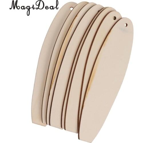 MagiDeal 8 pcs Unfinished Blank DIY Wooden Surfboard Crafts Cut Outs Wood Board Scrapbooks With a hole design DIY Craft Supplies