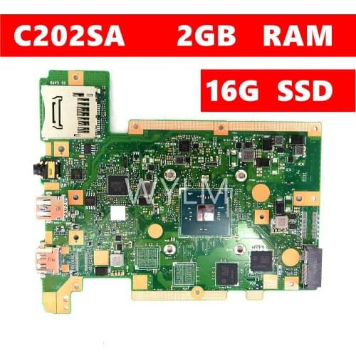 C202SA 2GB RAM 16G SSD Motherboard For ASUS C202 C202S C202SA Laptop Motherboard C202SA Mainboard REV 2.0 Test OK