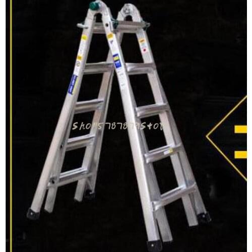 Multi Functional Folding Engineering Aluminum Alloy Ladder Household Stairs Thickening Package Mail Elevator Retractable Ladder