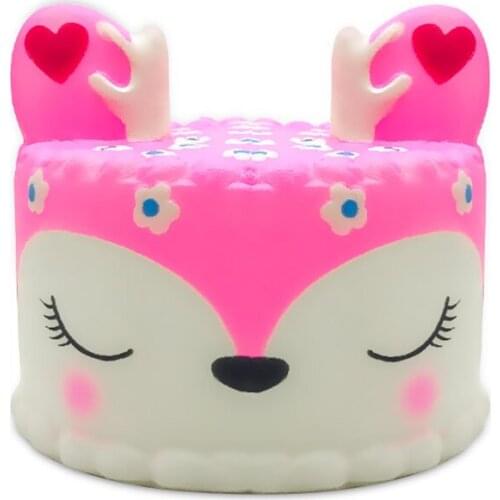 2020 New Arrival Cute Cartoon Sika Deer Squishy PU Bread Cream Scented Slow Rising Squeeze Toy for Baby Kids Gift 9*9*7.5 CM