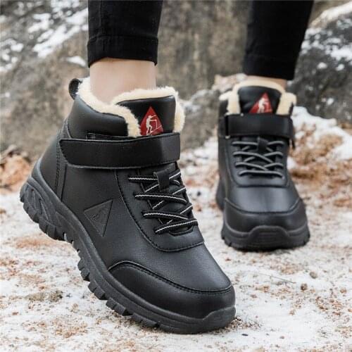 ZEEKSON New Winter Cotton Shoes Mother Sports Leisure Womens Shoes Plus Velvet Warm Couple Travel Soft-soled Snow Boots size 41