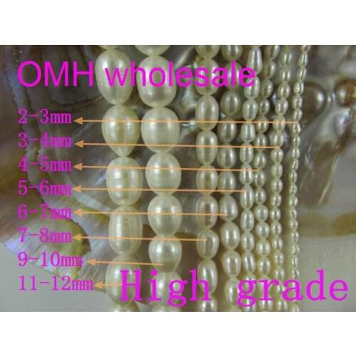 OMH wholesale High grade DIY jewelry accessories Precious oval smooth Real Freshwater pearls space beads for bracelet PJ328
