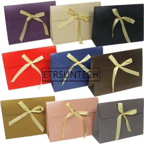 100pcs Towel Gift Box Big Packaging Box Envelope Gift Paper Bag Postcard Scarf Large Ribbon Gift Box