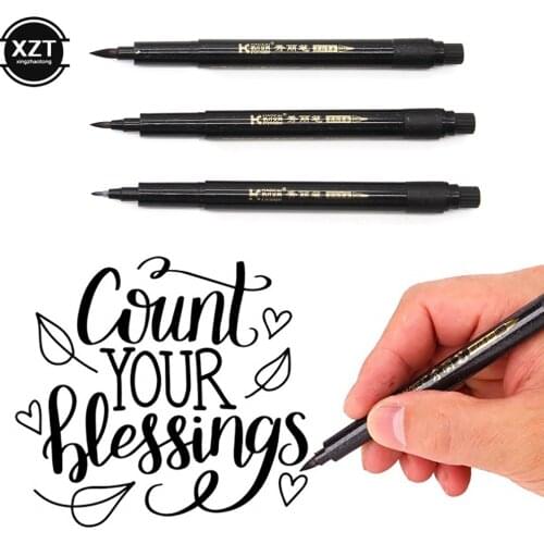 Brush Pen Calligraphy Lettering Writing Pen Chinese Words Learning Stationery StudentArt Drawing Marker Pens School Supplies