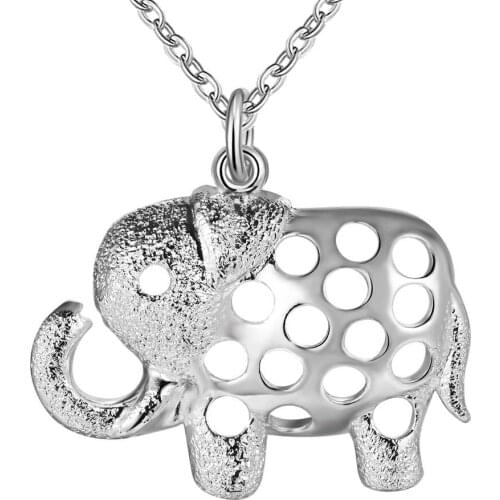 Lucky Charm Silver Color Pendants For Women Fashion Jewelry Necklace Lady Accessories Fashion Jewelry Pendant Elephant AN186