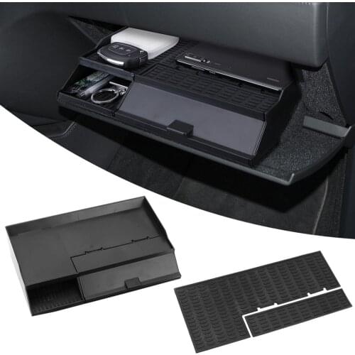 Save Space Stowing Tidying for Tesla Model 3 Iinterior Accessories Double Storey Box Car Central Armrest Box Non-Slip