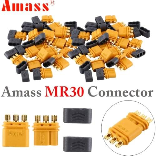 Amass MR30 Female Male Bullet Connector Plug With Sheath For RC Lipo Battery RC Car Boat Quadcopter Multicopter Toy