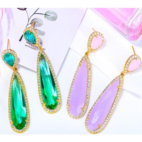 GODKI High Quality Brand Luxury Sparkling Gorgeous Dangle Earrings For Women Nigerian Style Full Cubic Zirconia Earring Jewelry