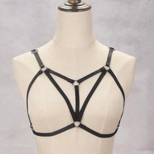 Women Fetish Wear Cage Bra Harajuku Gothic Body Harness Sexy Lingerie Crop Top harness cage bra