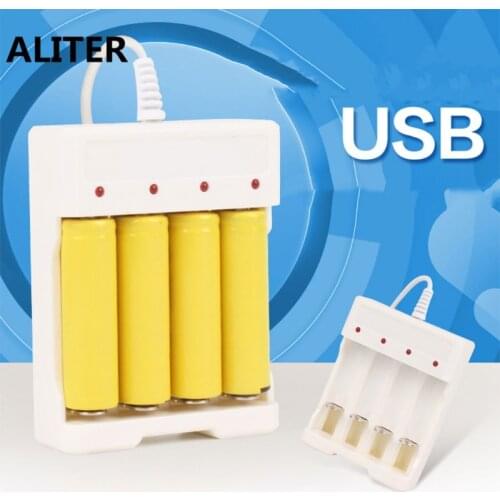 ALITER 1.2V Universal Smart 4-Slot AA/AAA Rechargeable Battery Charger Adapter USB Plug