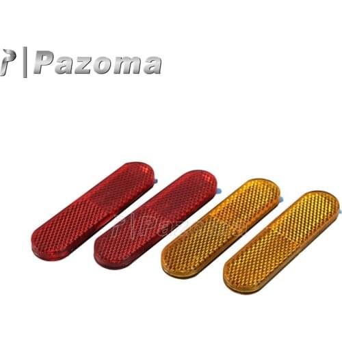Pazoma 1 Pair New Plastic Red Amber Reflective Sticker Safety Warning Tape Sticker Dirt Bikes Trailers