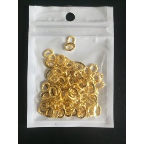10Pcs Metal Creation Frame Oval Shape Gold Nail Sticker DIY Nail Charms Alloy Accessories For Manicure Nail Art Decorations JS12