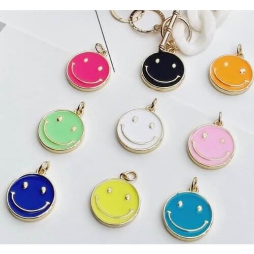 10PCS, Smiley Face / Smile Head Charms Pendant necklace,earring jewelry DIY handmade Findings