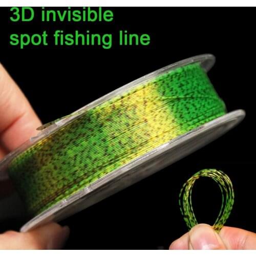 100m Invisible Spoted Line 3D Fly Fishing Line Fluorocarbon Line Super Strong Speckle Carp Fishing Line Nylon Fishing Line