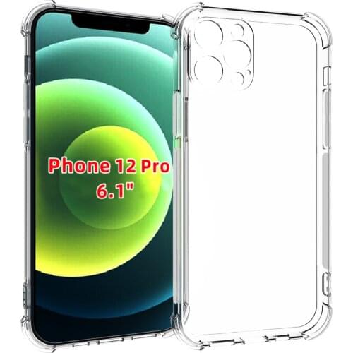 100PCS/LOT,Crystal Clear Anti-slip Anti-Scratch Shockproof Durable Flexible TPU transparent Case Cover for iPhone 12 Pro 6.1"