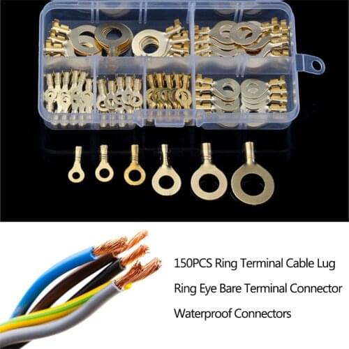 150PCS Ring Terminal Cable Lug Ring Multi-function Electrical Connector Kit Terminal Waterproof Connectors Car Accessories