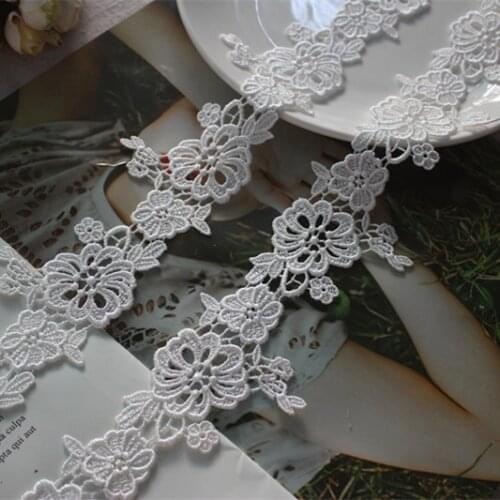 3Yards/Lot Water Soluble Lace,Embroidery Venise Lace Trim in Off White for Wedding Gown, Costume Design