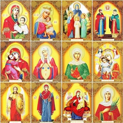 5D Diamond Painting Virgin Mary Full Square Religion Diamond Mosaic Embroidery Cross Stitch Kits Rhinestone Picture Home Decor