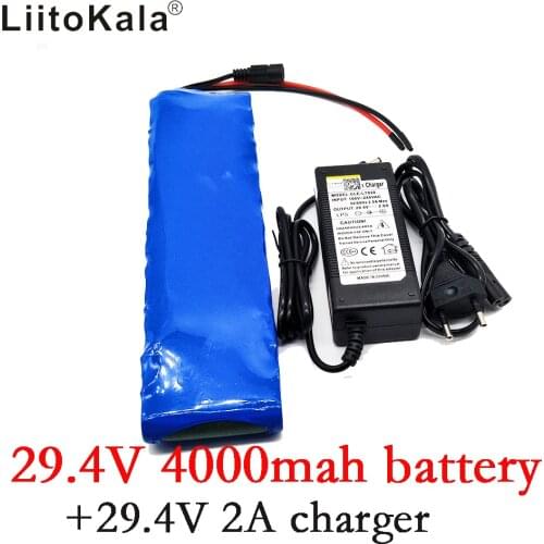 Liitokala 24V 4Ah 7S2P 18650 Battery li-ion battery 29.4v 4000mah electric bicycle moped /electric include the 29.4v 2A charger