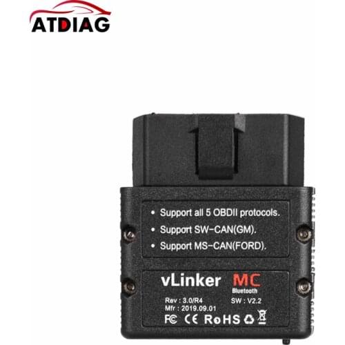 Original Vgate vLinker MC+ ELM327 wifi Car Scanner OBD2 Auto Bluetooth 4.0 Diagnostic Tool for Android/IOS Free Shipping