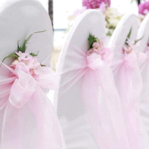 25pcs Chair Bow Covers Bands Organza Chair Sashes FOR Wedding Chair Decoration Party Hotel NEW High quality high workmanship
