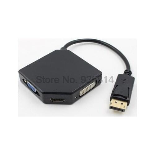 By dhl or ems 100pcs New 1080p Display Port DP to HDMI VGA DVI Adapter Cable for Macbook Mac Air Pro iMac