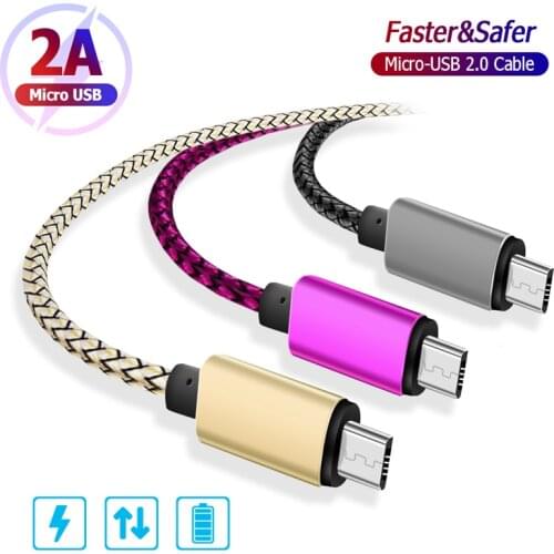 USB Micro USB Fast Charging Charger Cable For Samsung J2 J3 J5 J7 Xiaomi A1 A2 lite OPPO A3 A5 Nylon Braided Data Charging Cable