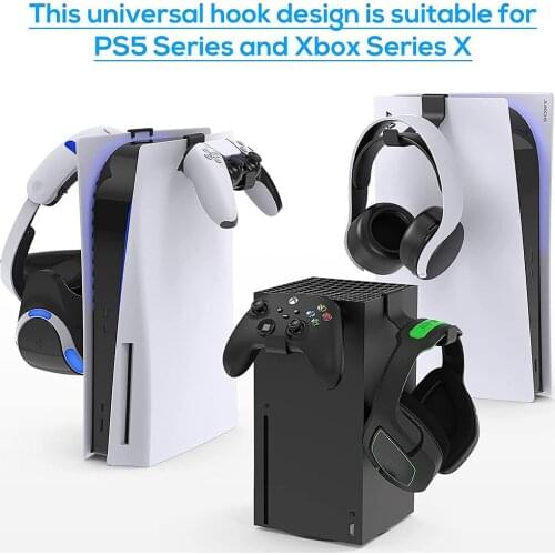 2PCS Storage Bracket for PS5/Xbox Series Game Console Removable Headset Hanging Rack