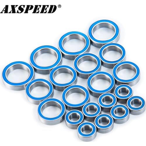 AXSPEED 20PCS RC Car Rubber Sealed Bearing Kit for Redcat Volcano EPX Pro & Redcat Tornado EPX Pro Blue Bearing Parts